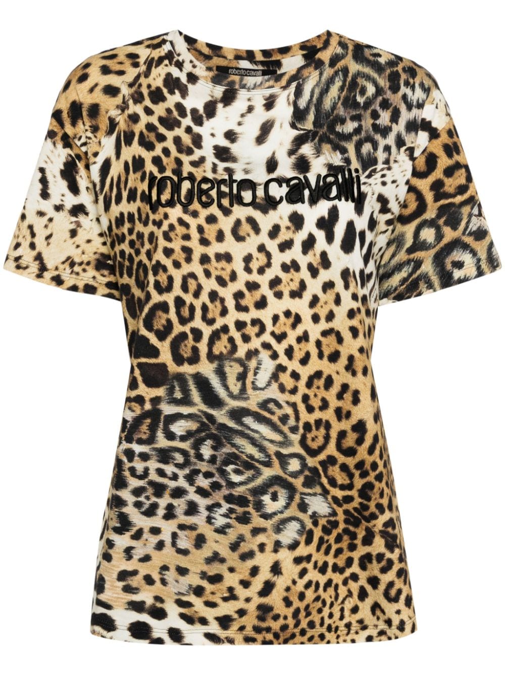 Roberto Cavalli leopard-print cotton T-shirt - Brown von Roberto Cavalli