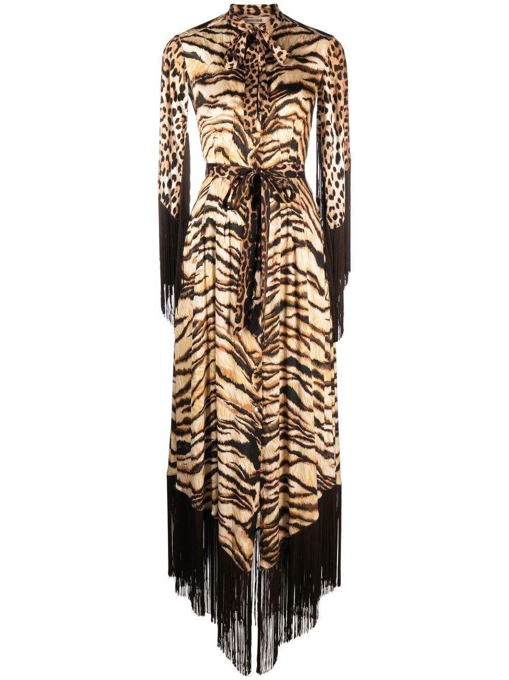 Roberto Cavalli leopard-print fringe dress - Neutrals von Roberto Cavalli