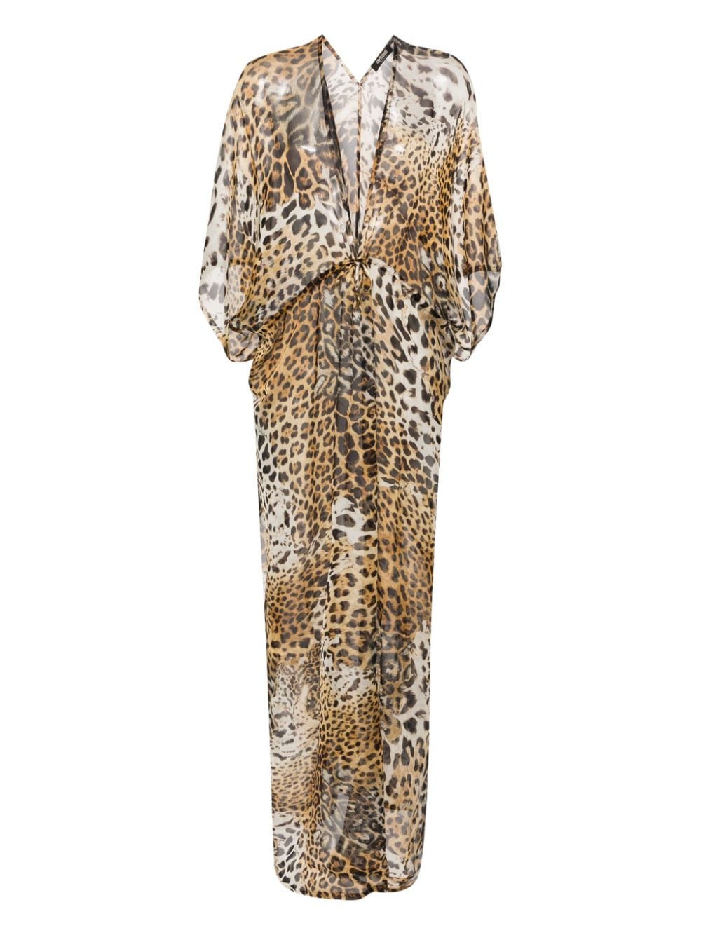 Roberto Cavalli leopard-print silk beach dress - Neutrals von Roberto Cavalli