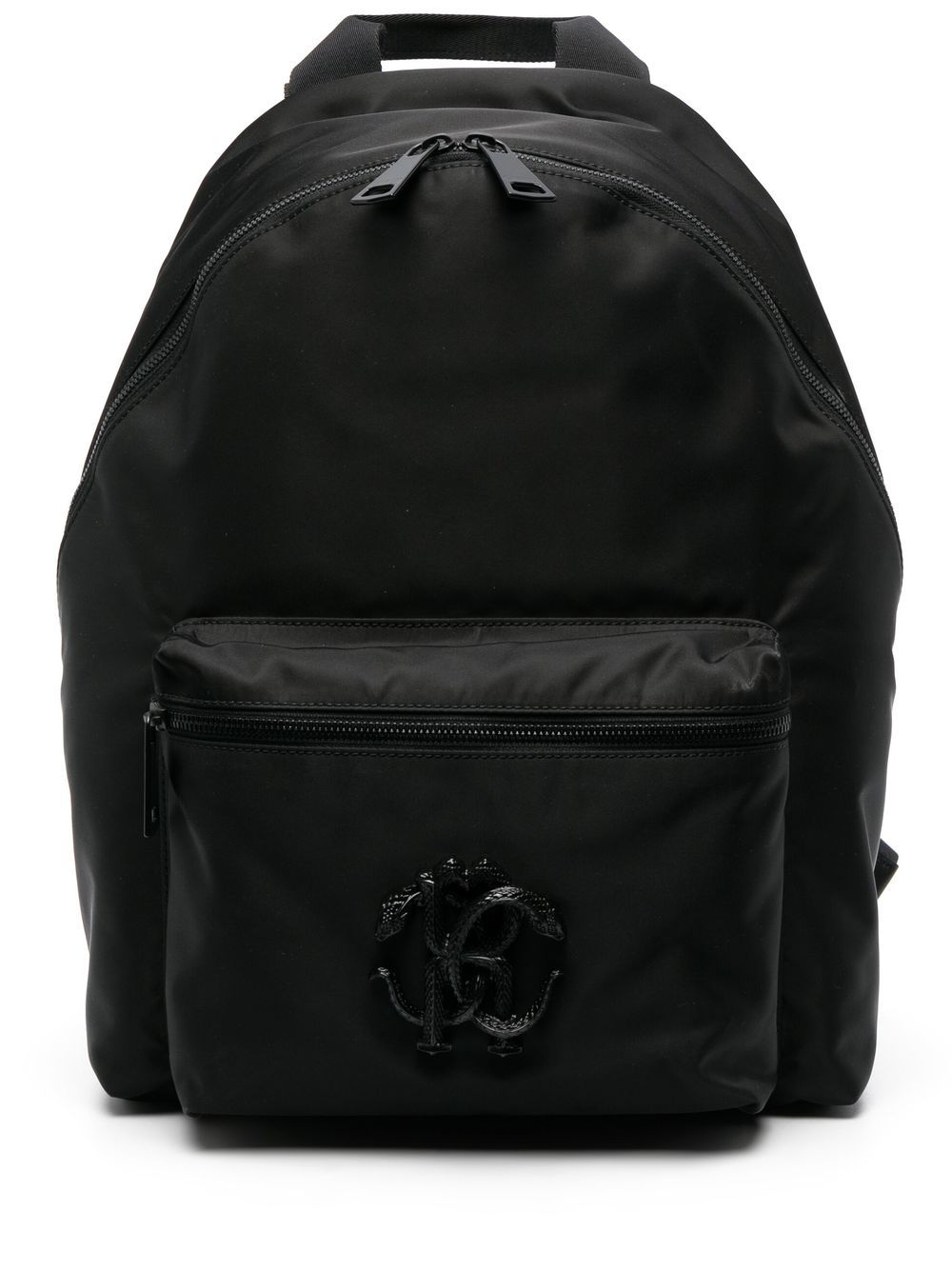 Roberto Cavalli logo-plaque cotton backpack - Black von Roberto Cavalli