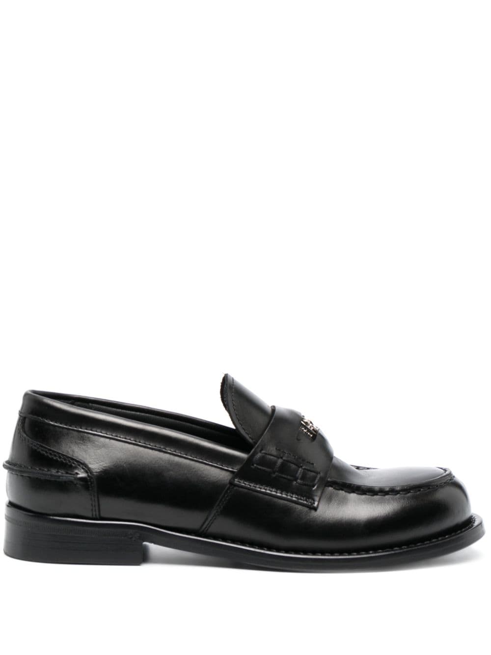 Roberto Cavalli logo-plaque leather loafers - Black von Roberto Cavalli