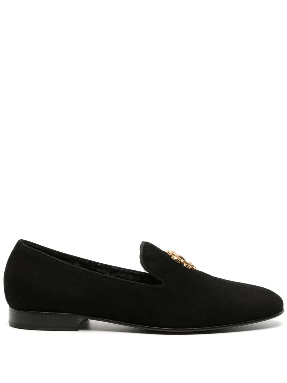 Roberto Cavalli logo-plaque leather loafers - Black von Roberto Cavalli