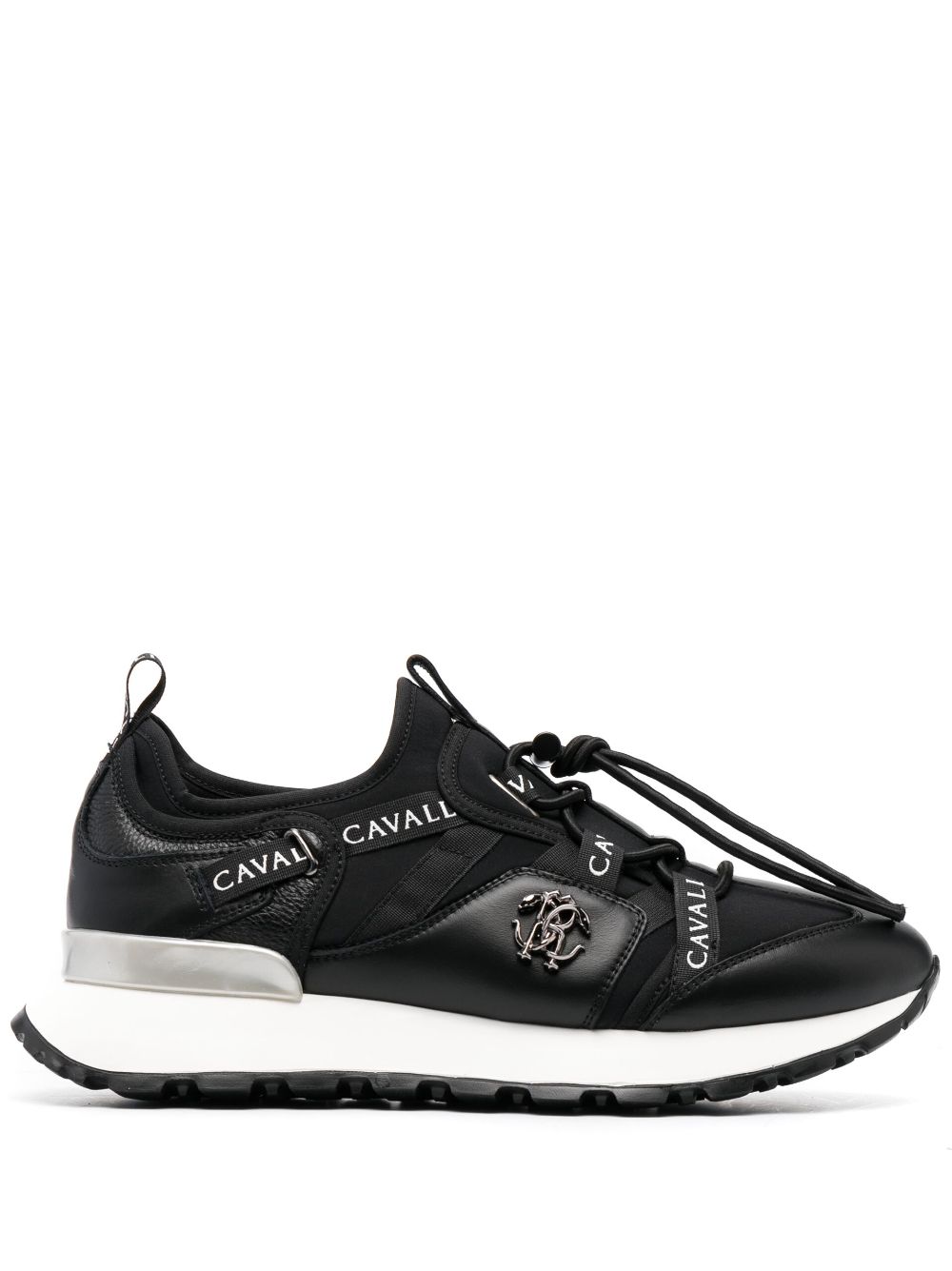 Roberto Cavalli logo-print drawstring sneakers - Black von Roberto Cavalli