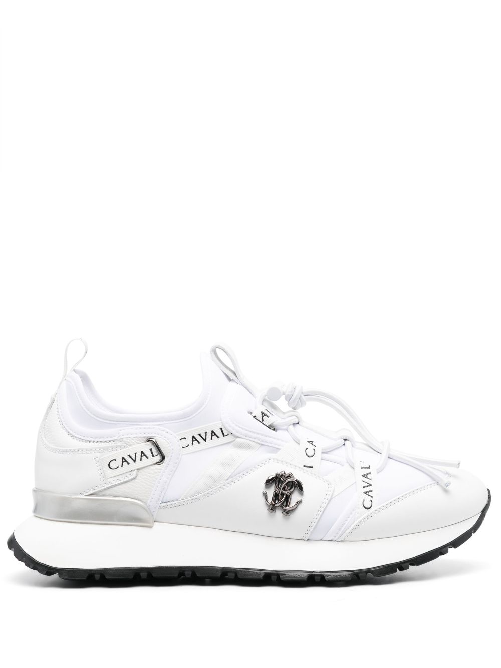 Roberto Cavalli logo-tape drawstring-fastening sneakers - White von Roberto Cavalli