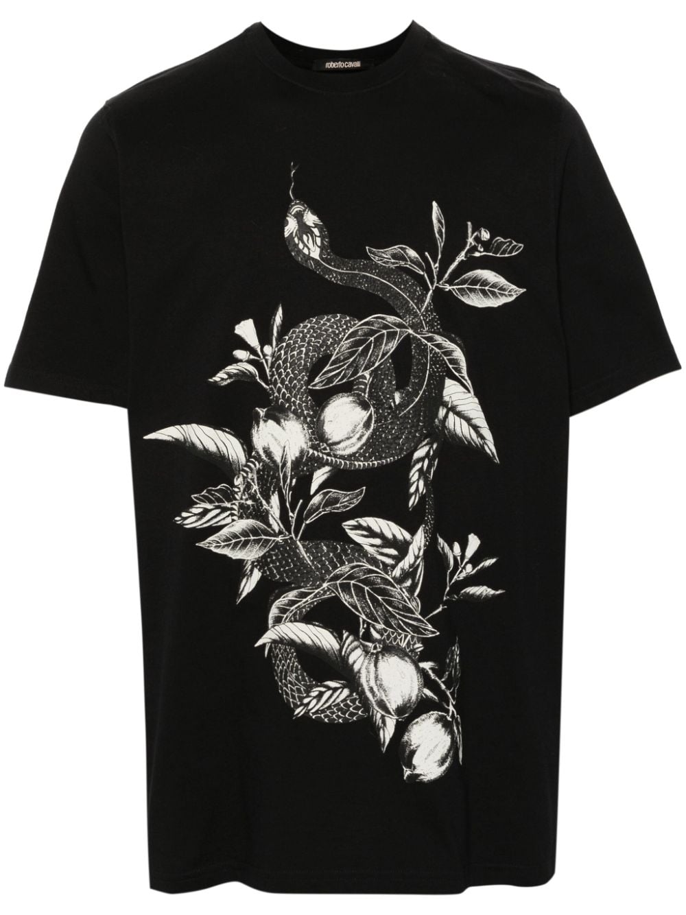 Roberto Cavalli mix-print cotton T-shirt - Black von Roberto Cavalli