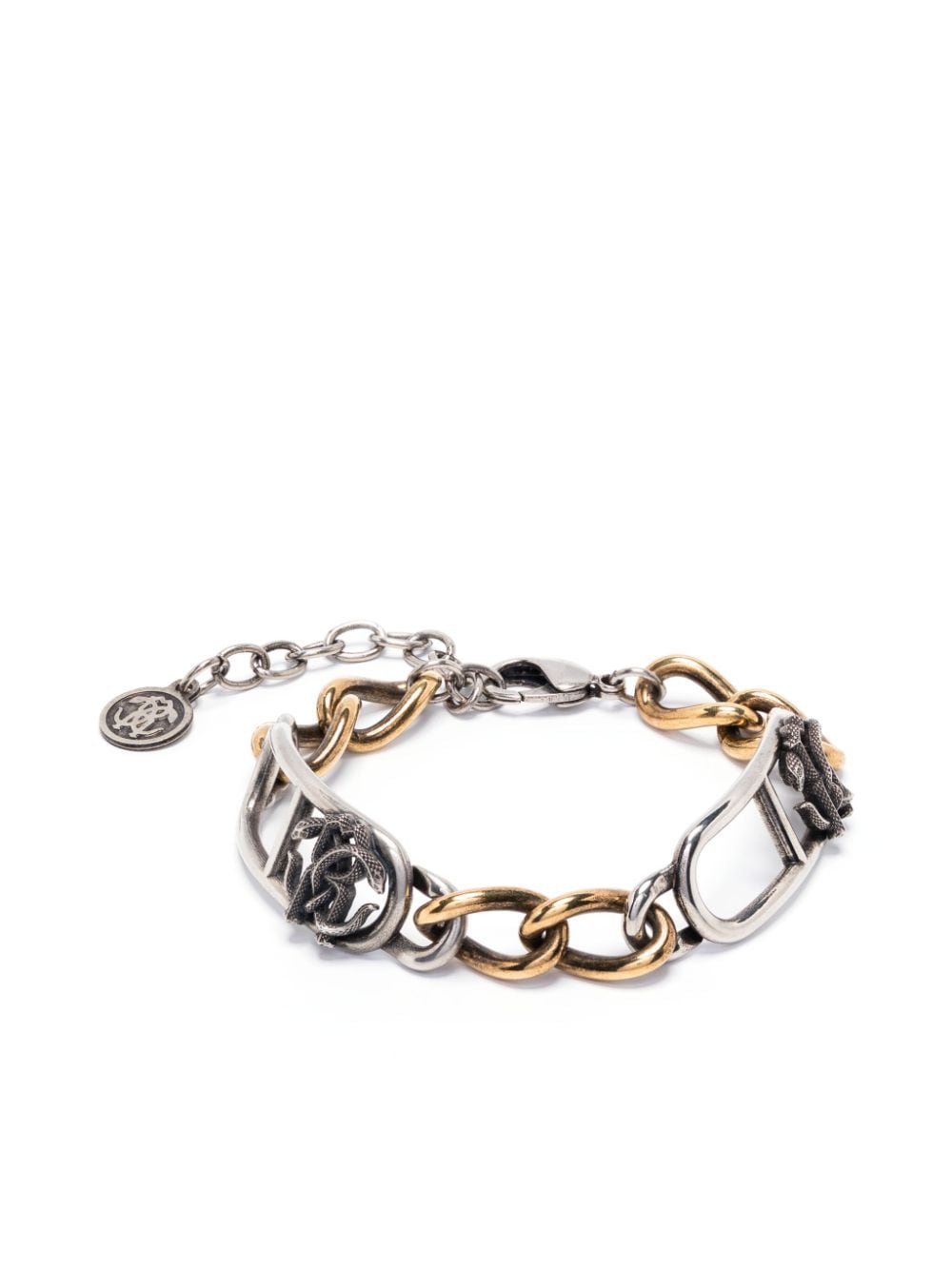 Roberto Cavalli monogram-plaque chain bracelet - Silver von Roberto Cavalli