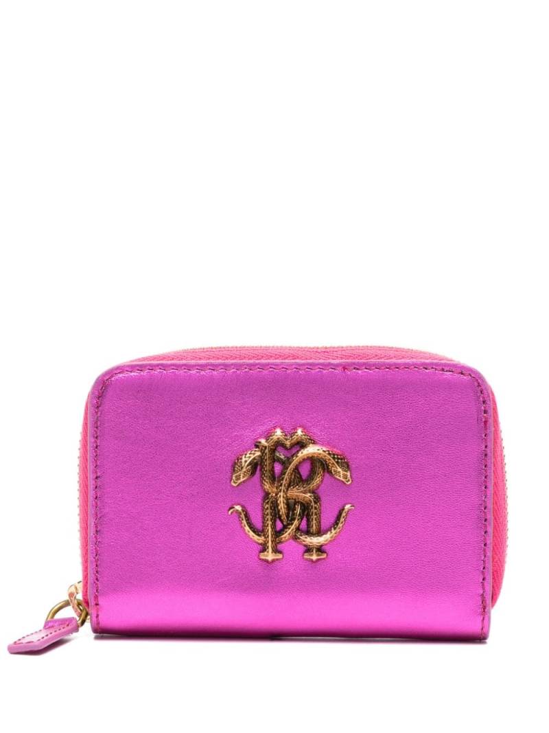 Roberto Cavalli monogram-plaque leather wallet - Pink von Roberto Cavalli