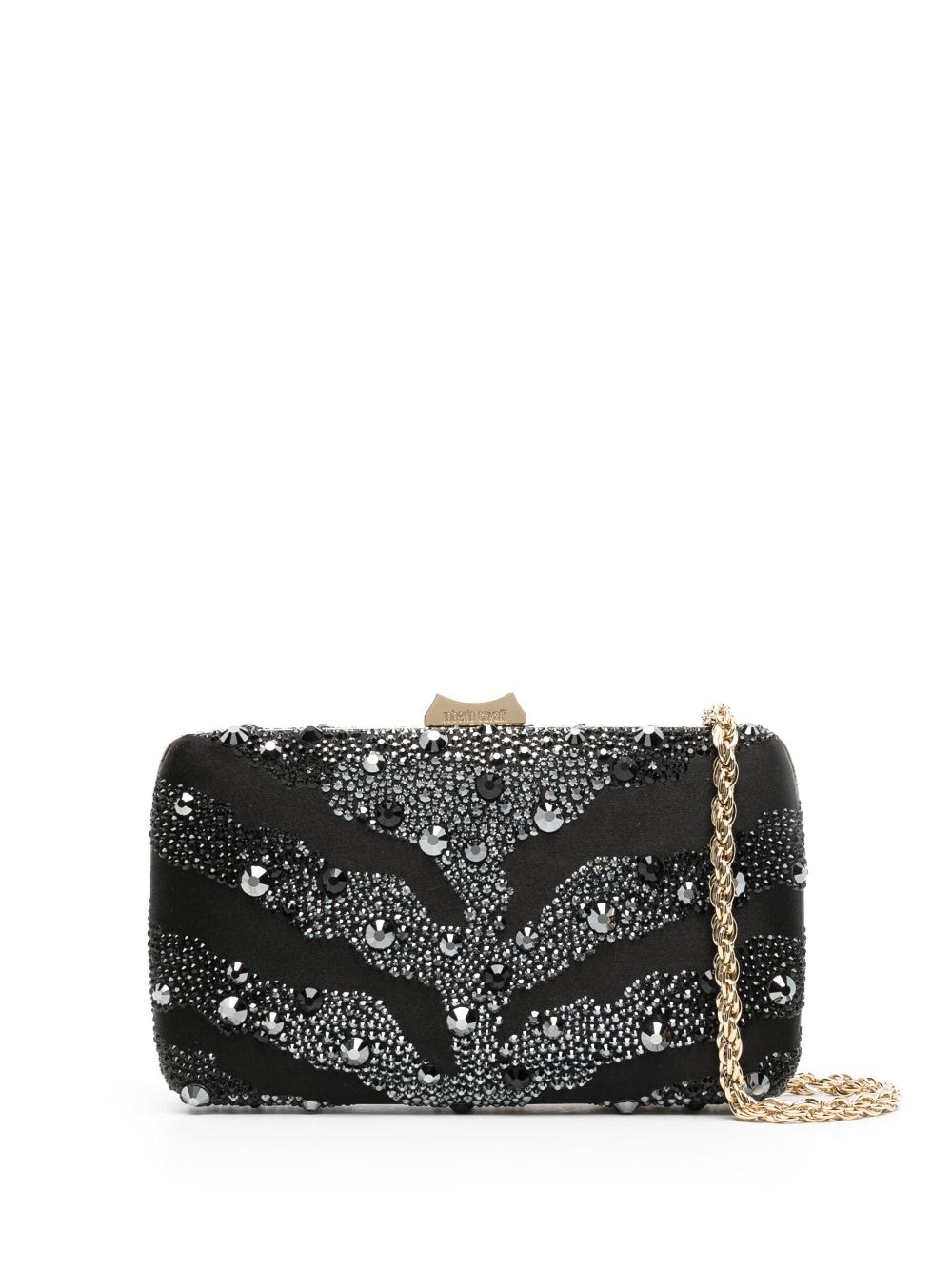 Roberto Cavalli rhinestone-embellished satin clutch bag - Black von Roberto Cavalli