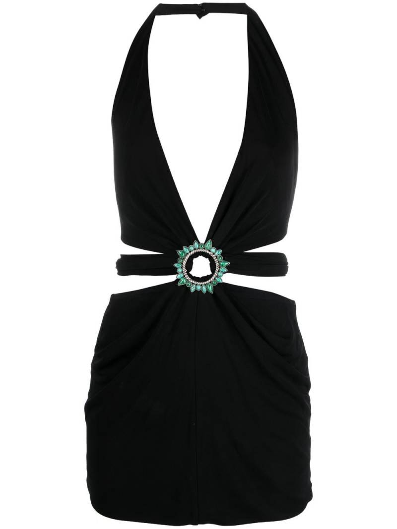 Roberto Cavalli ring-embellished mini dress - Black von Roberto Cavalli