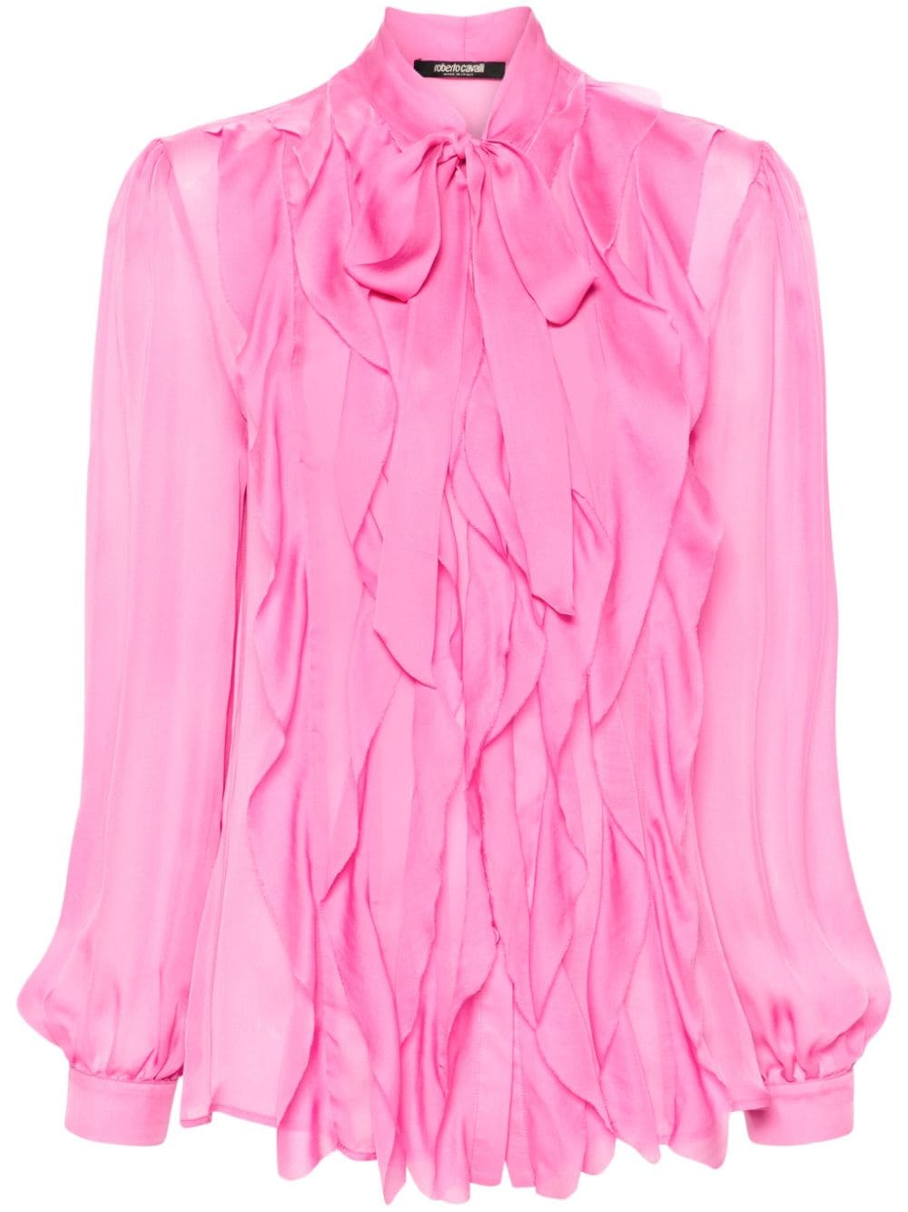 Roberto Cavalli ruffled pussy-bow shirt - Pink von Roberto Cavalli
