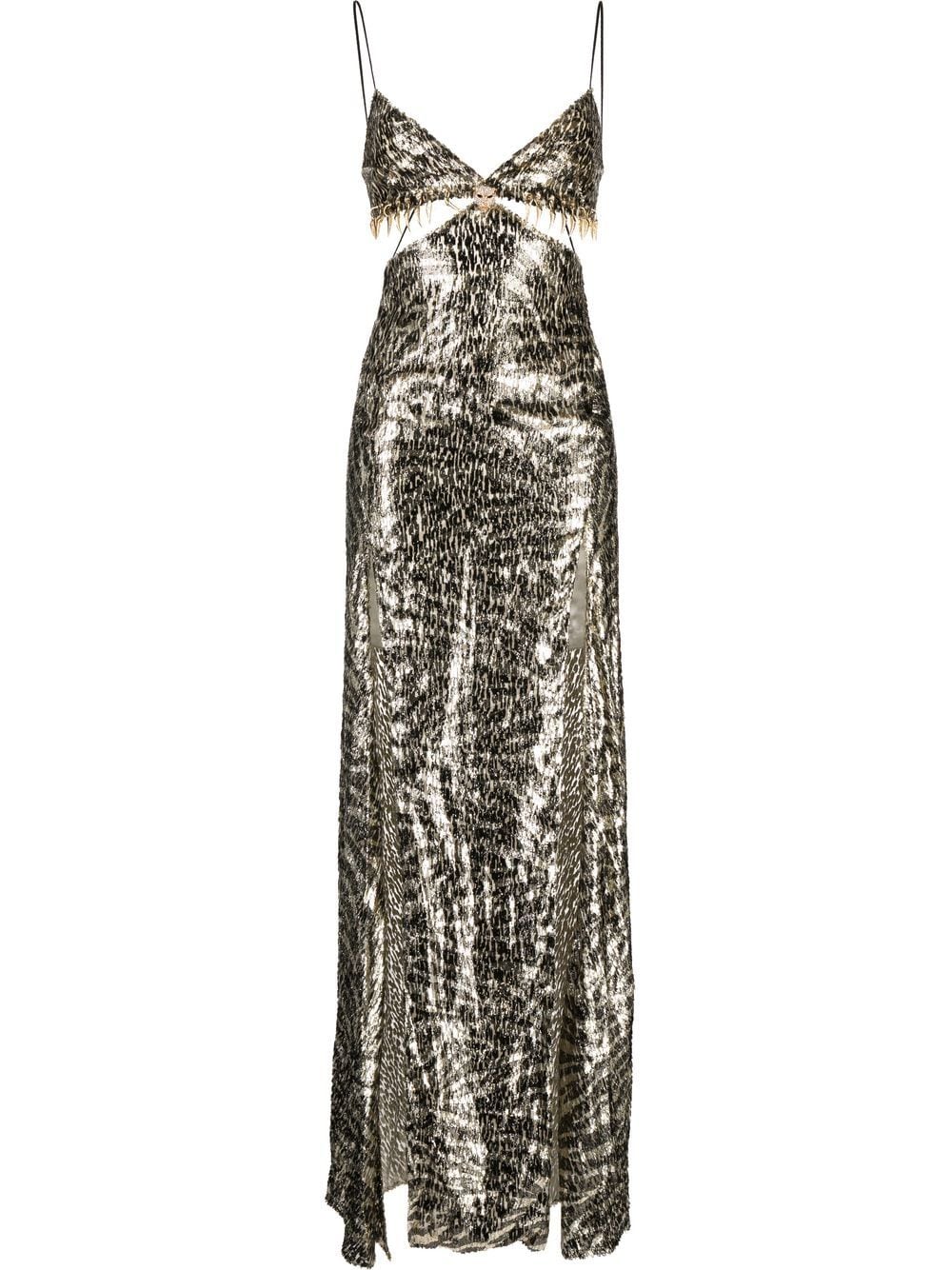 Roberto Cavalli sequin-embellished cami gown - Gold von Roberto Cavalli