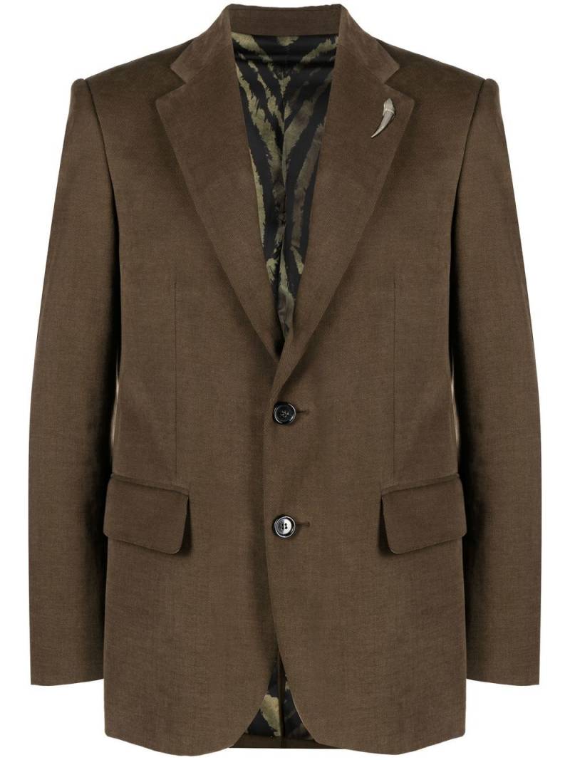 Roberto Cavalli single-breasted wool blazer - Green von Roberto Cavalli