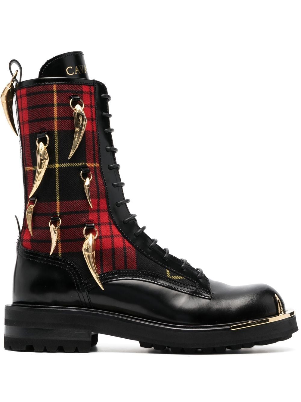 Roberto Cavalli tartan-check lace-up boots - Black von Roberto Cavalli