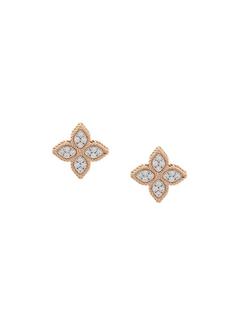 Roberto Coin 18kt gold Princess Flower diamond studs - Pink von Roberto Coin