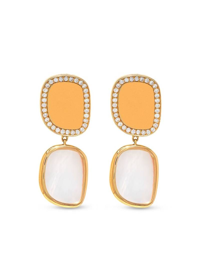 Roberto Coin 18kt rose gold Black Jade Amphibole diamond and mother of pearl earrings - Pink von Roberto Coin