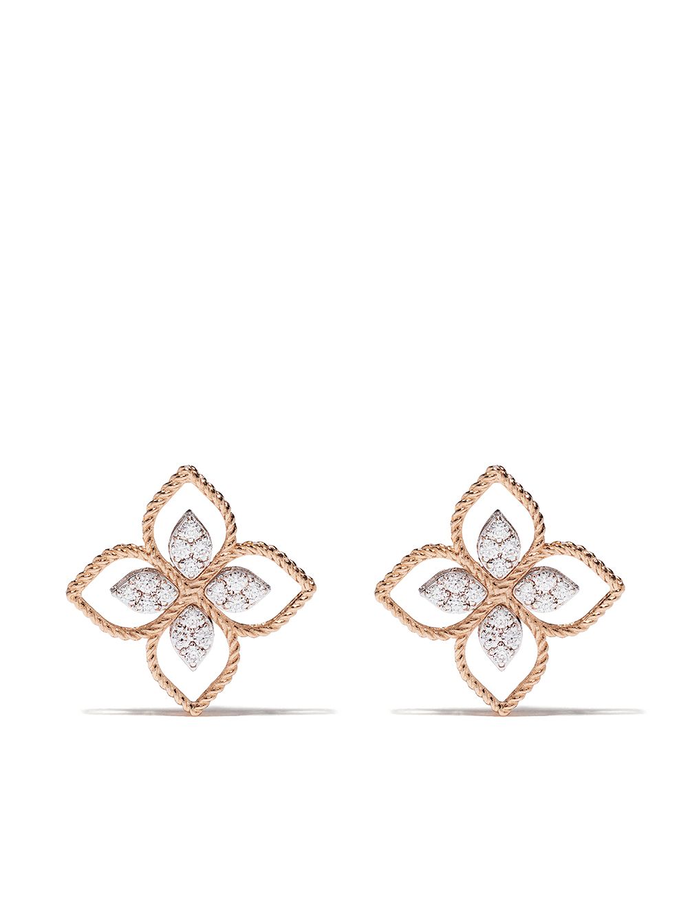 Roberto Coin 18kt rose gold Princess Flower diamond earrings - Pink von Roberto Coin