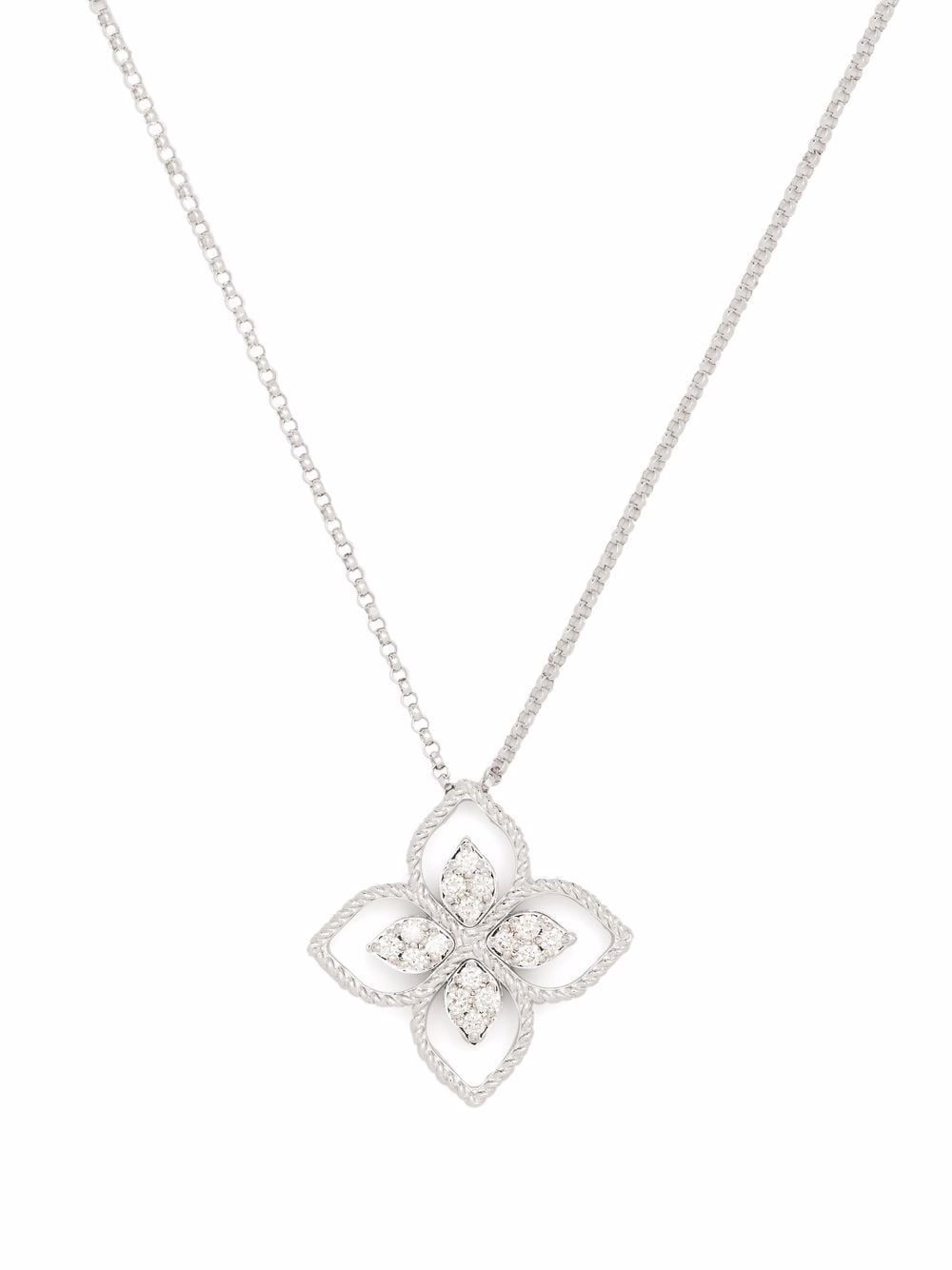 Roberto Coin 18kt white gold Princess Flower diamond pendant necklace - Silver von Roberto Coin