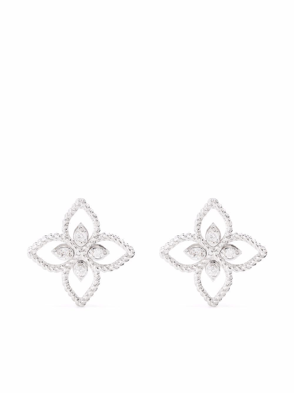 Roberto Coin 18kt white gold Princess Flower stud earrings von Roberto Coin