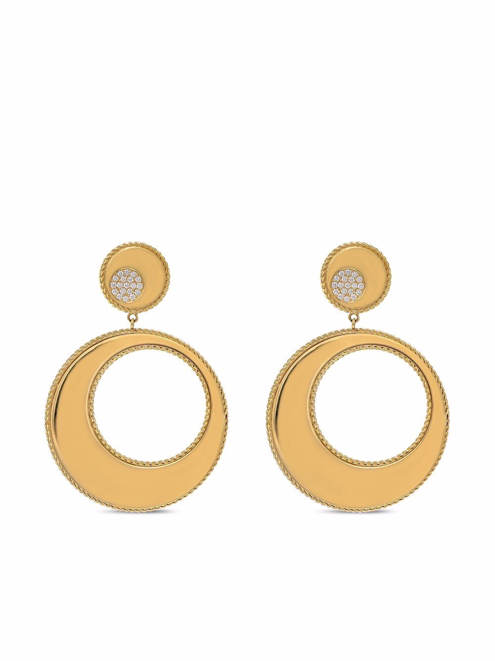 Roberto Coin 18kt yellow gold circle diamond earrings von Roberto Coin