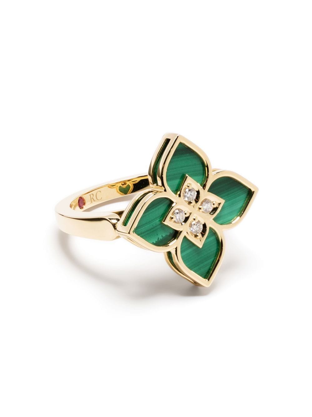 Roberto Coin 18kt yellow gold malachite cocktail ring von Roberto Coin