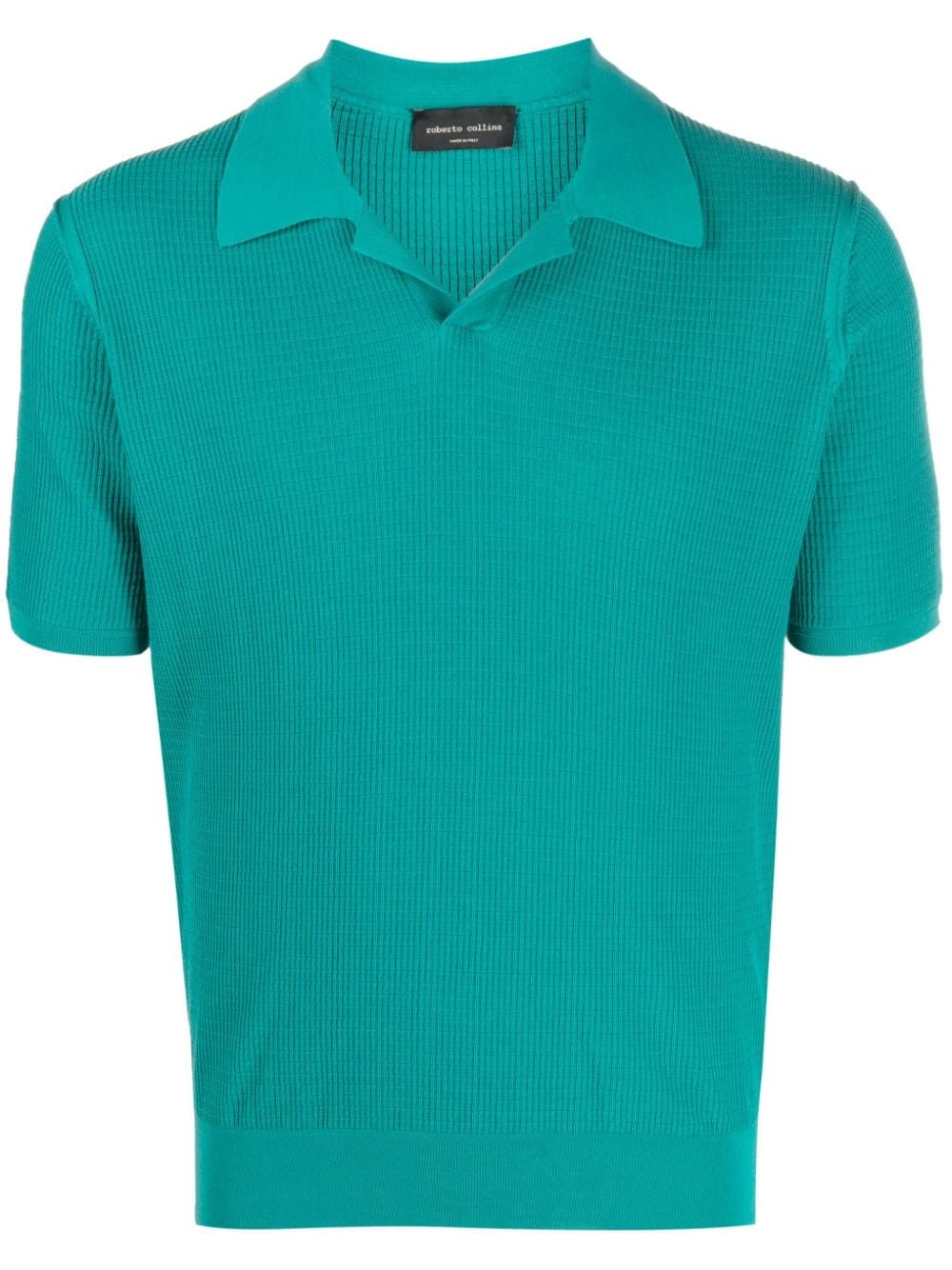 Roberto Collina V-neck cotton polo shirt - Green von Roberto Collina