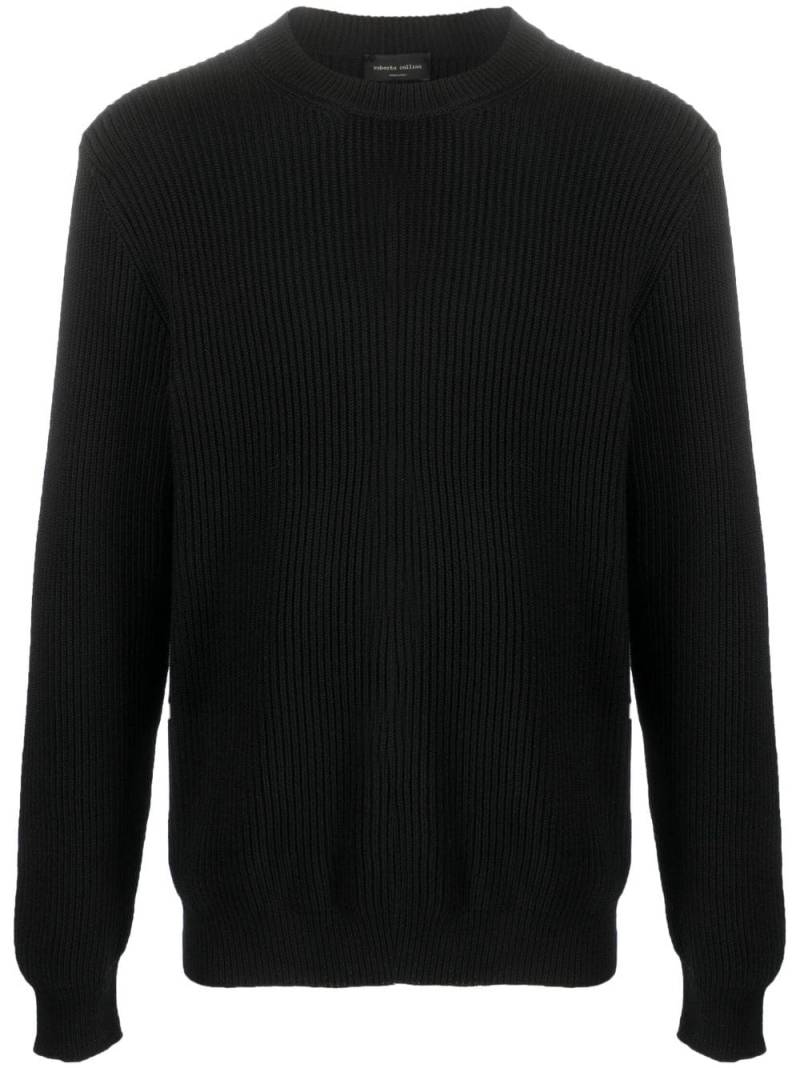 Roberto Collina crew-neck ribbed-knit jumper - Black von Roberto Collina