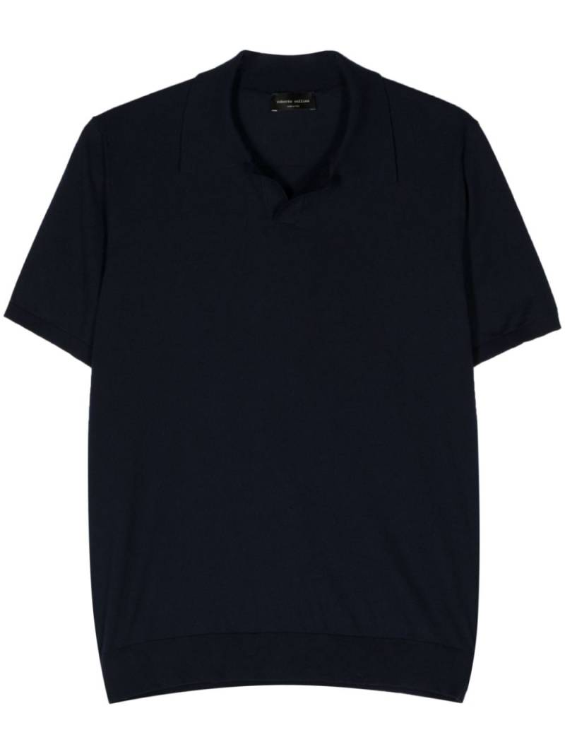 Roberto Collina knitted cotton polo shirt - Blue von Roberto Collina