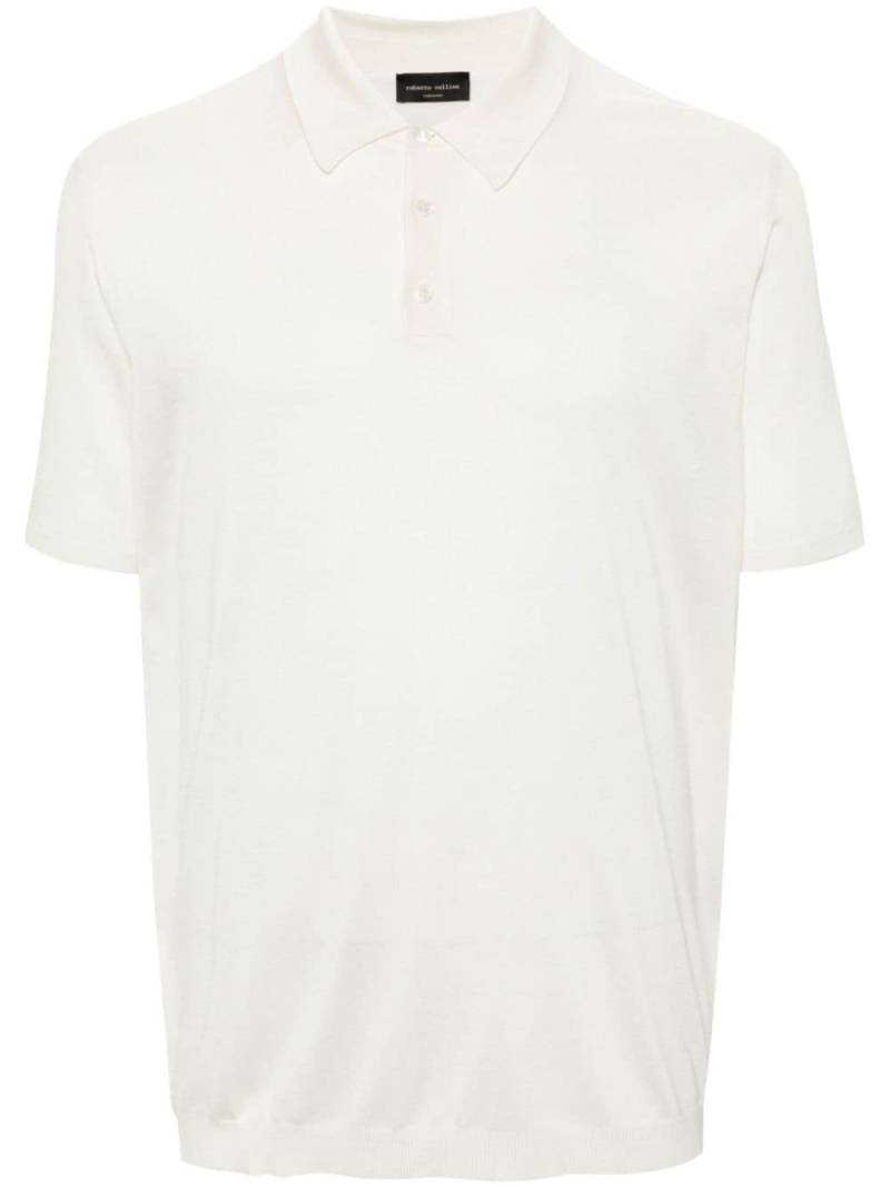 Roberto Collina knitted silk polo shirt - White von Roberto Collina