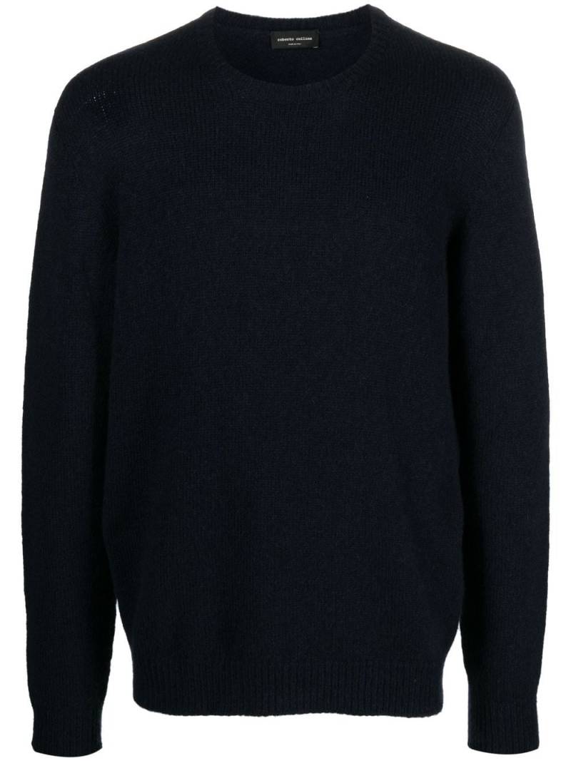 Roberto Collina purl-knit ribbed-trim jumper - Blue von Roberto Collina