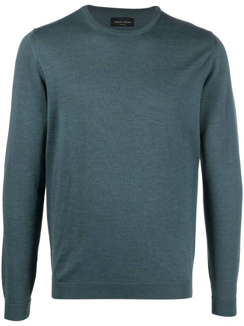 Roberto Collina round-neck merino jumper - Blue von Roberto Collina