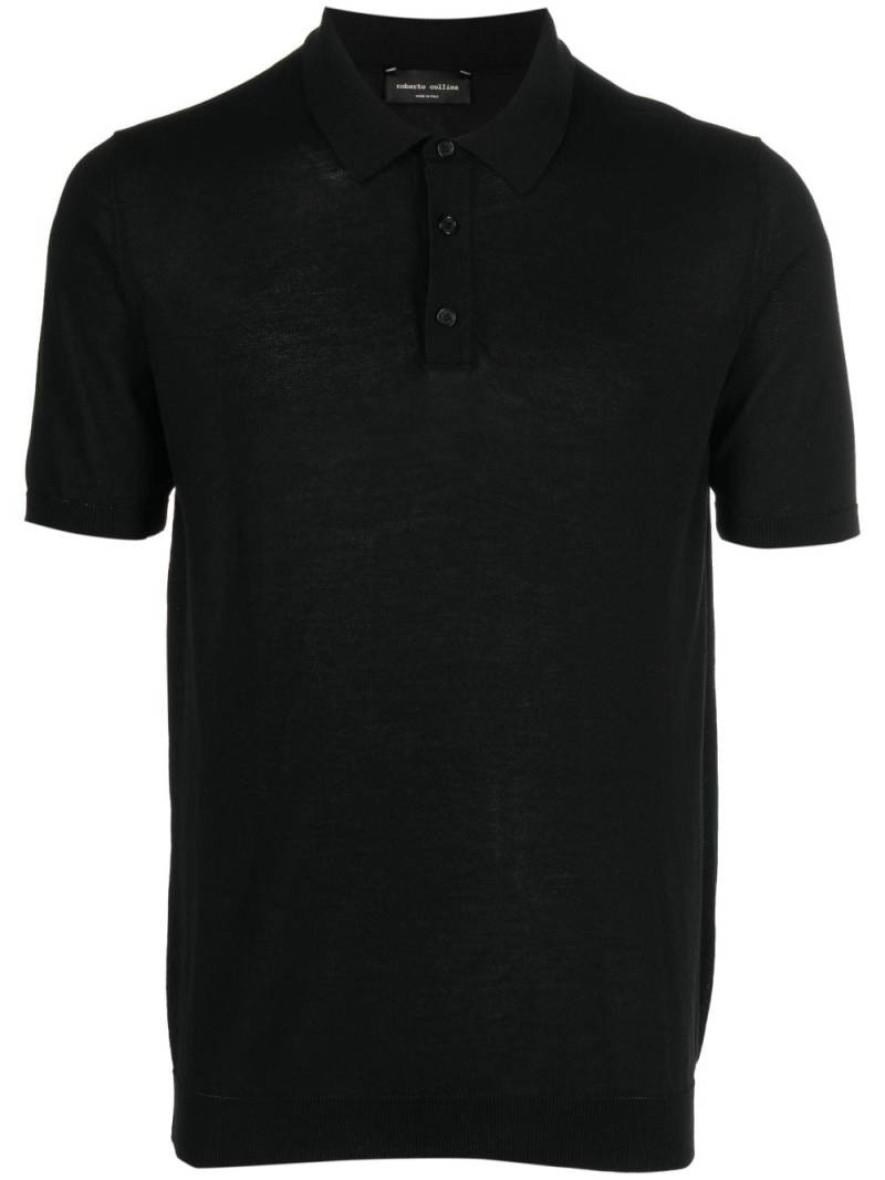 Roberto Collina short-sleeve knitted polo shirt - Black von Roberto Collina