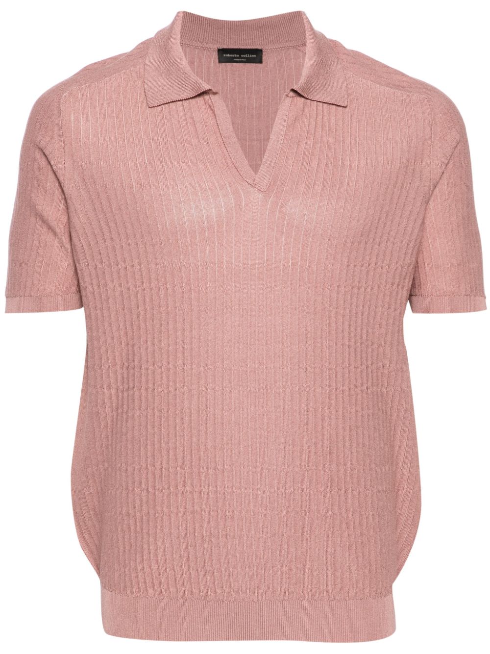 Roberto Collina split-neck ribbed polo shirt - Pink von Roberto Collina