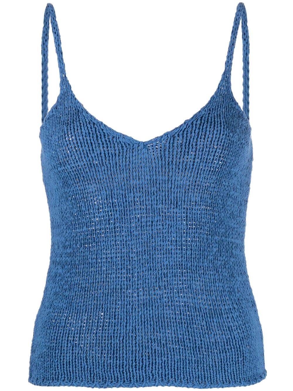 Roberto Collina v-neck knitted top - Blue von Roberto Collina