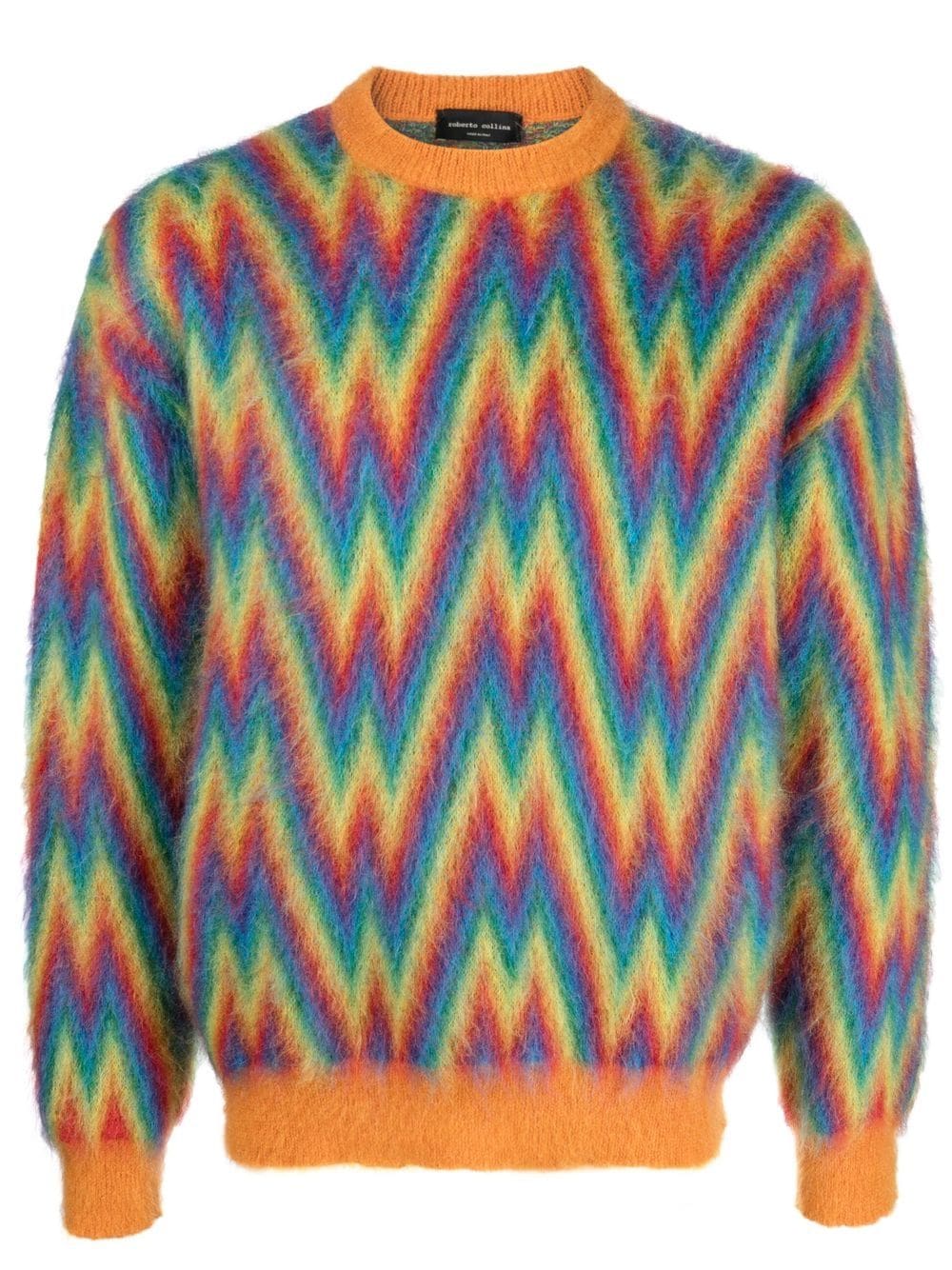 Roberto Collina zig-zag pattern knit jumper - Orange von Roberto Collina