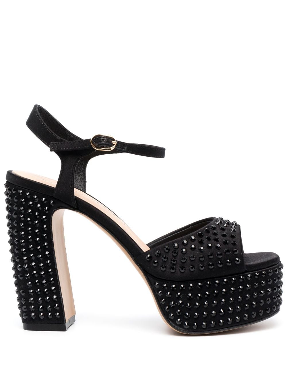 Roberto Festa 125mm spike-detail satin sandals - Black von Roberto Festa