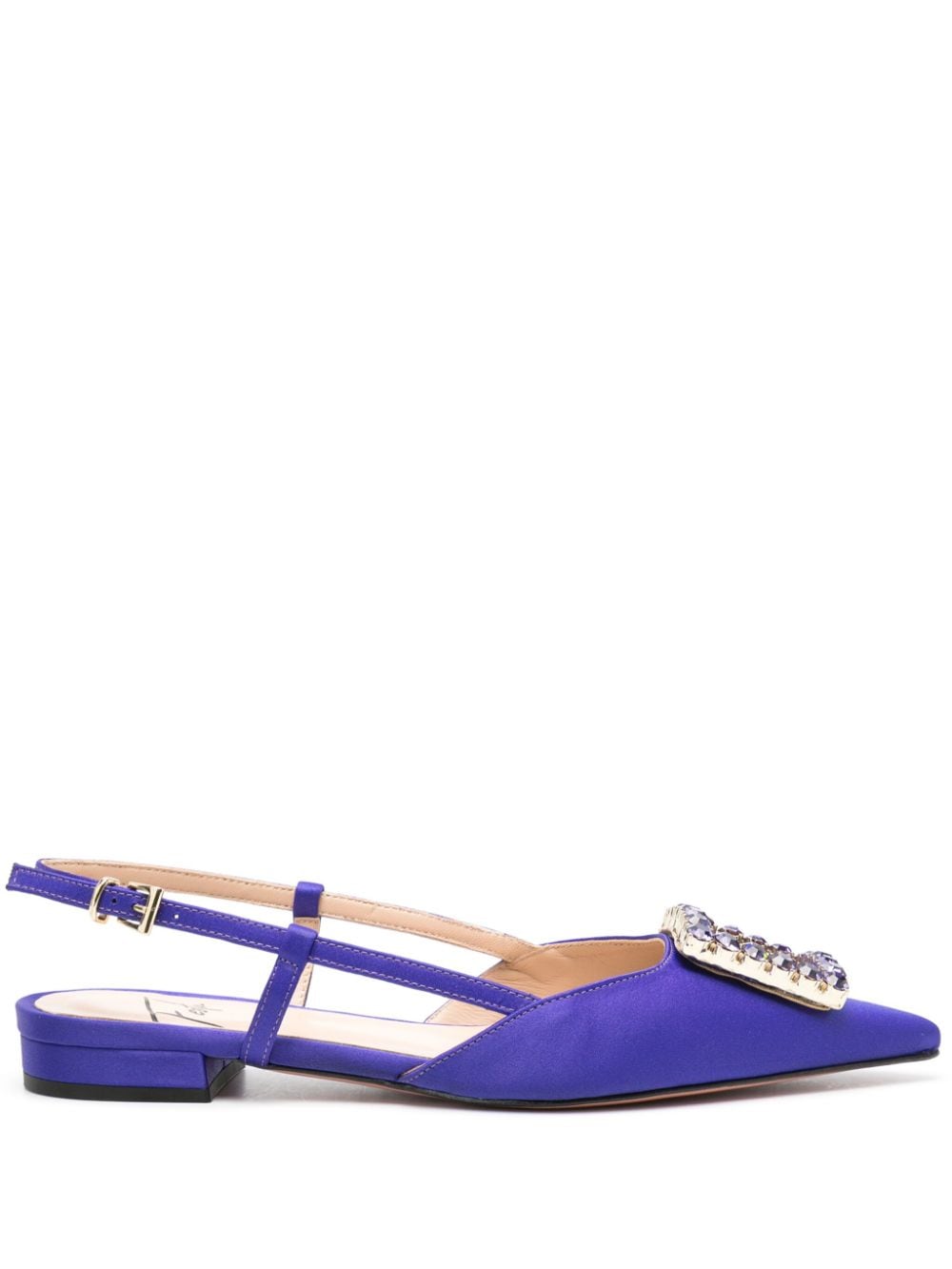 Roberto Festa Lavanda crystal-buckle ballerina shoes - Purple von Roberto Festa