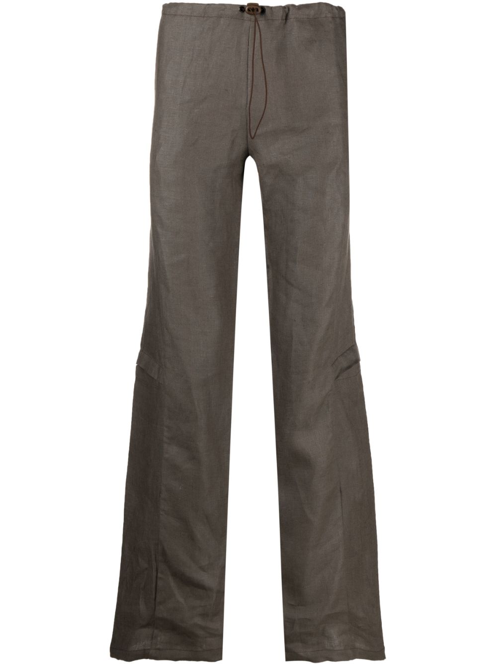 Robyn Lynch drawstring-waist linen cargo trousers - Brown von Robyn Lynch