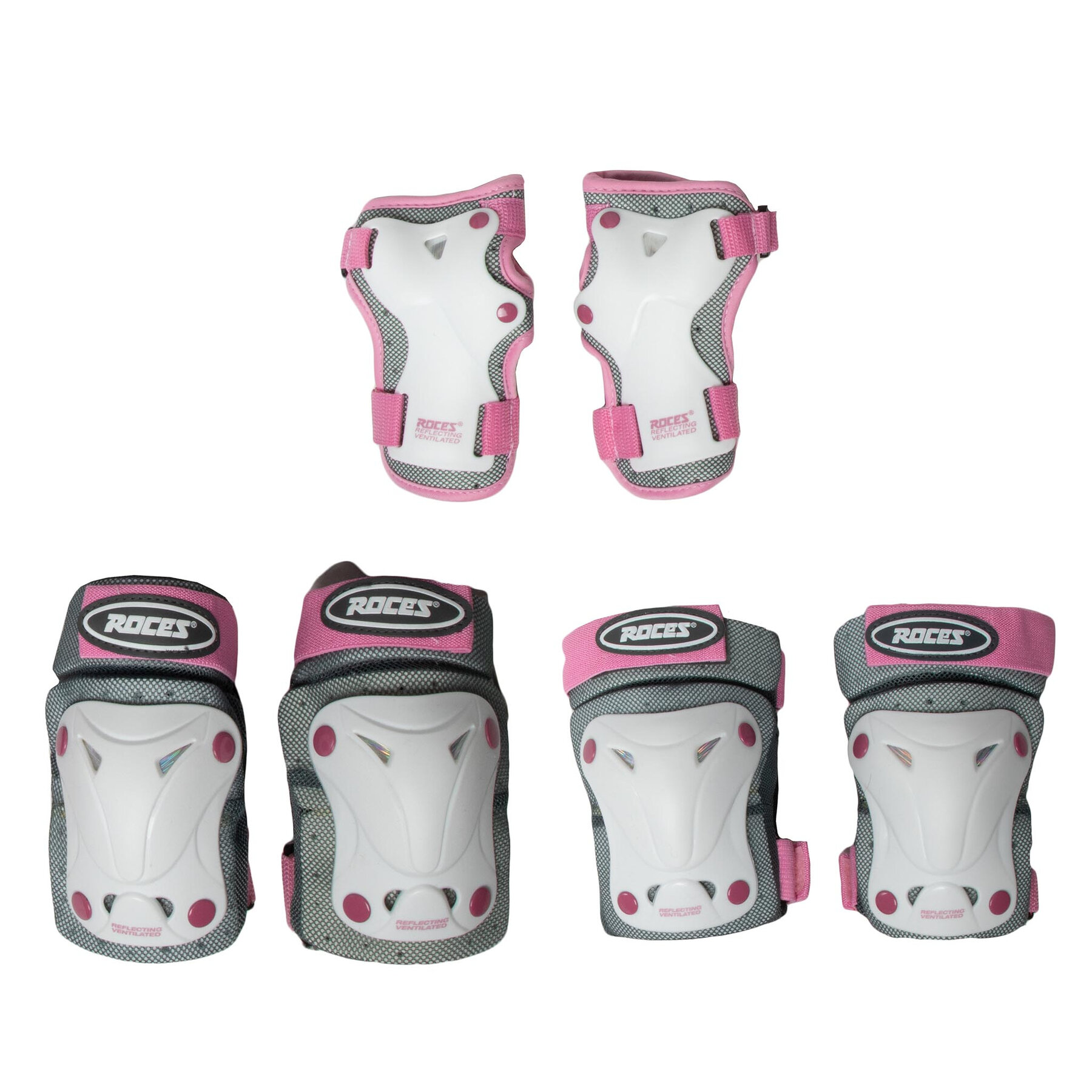 Schonerset Roces Jr Ventilated 3 Pack 301352 White/Pink 003 von Roces