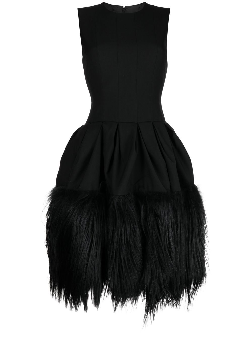 Rochas feather-trim sleeveless minidress - Black von Rochas