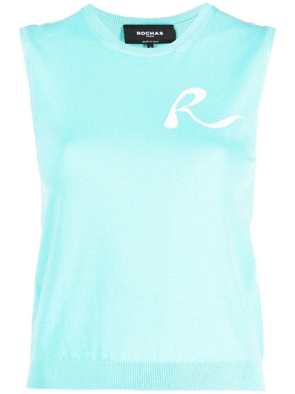 Rochas intarsia-knit logo vest - Blue von Rochas