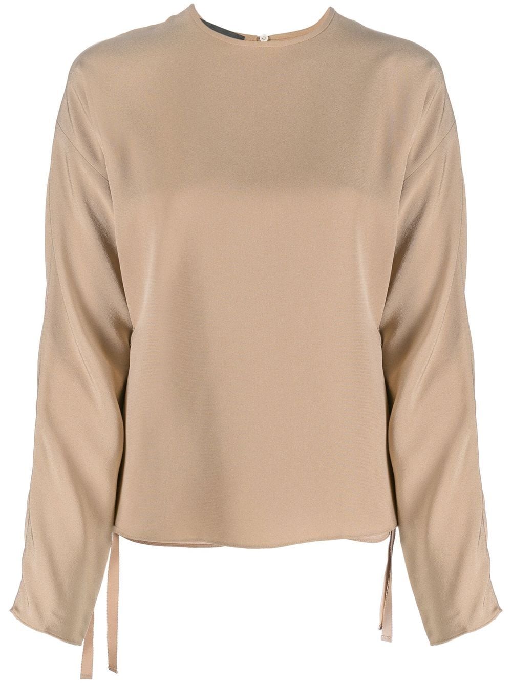 Rochas ribbon-detailed round neck top - Neutrals von Rochas