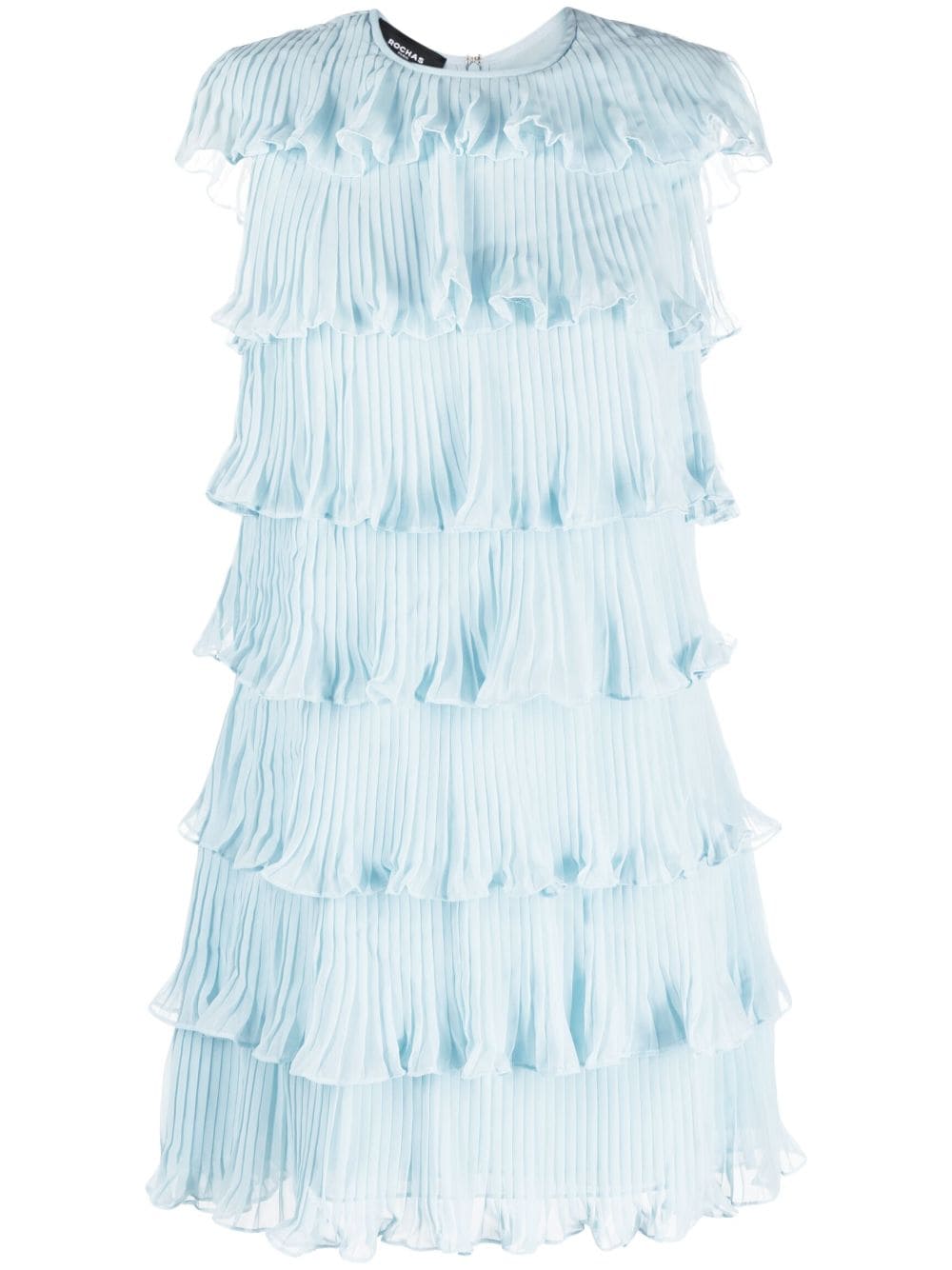 Rochas tiered plissé minidress - Blue von Rochas