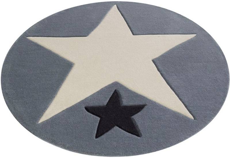 Rock STAR Baby Kinderteppich »707«, rund, 10 mm Höhe, handgearbeiteter Konturenschnitt, Kinder- und Jugendzimmer von Rock STAR Baby