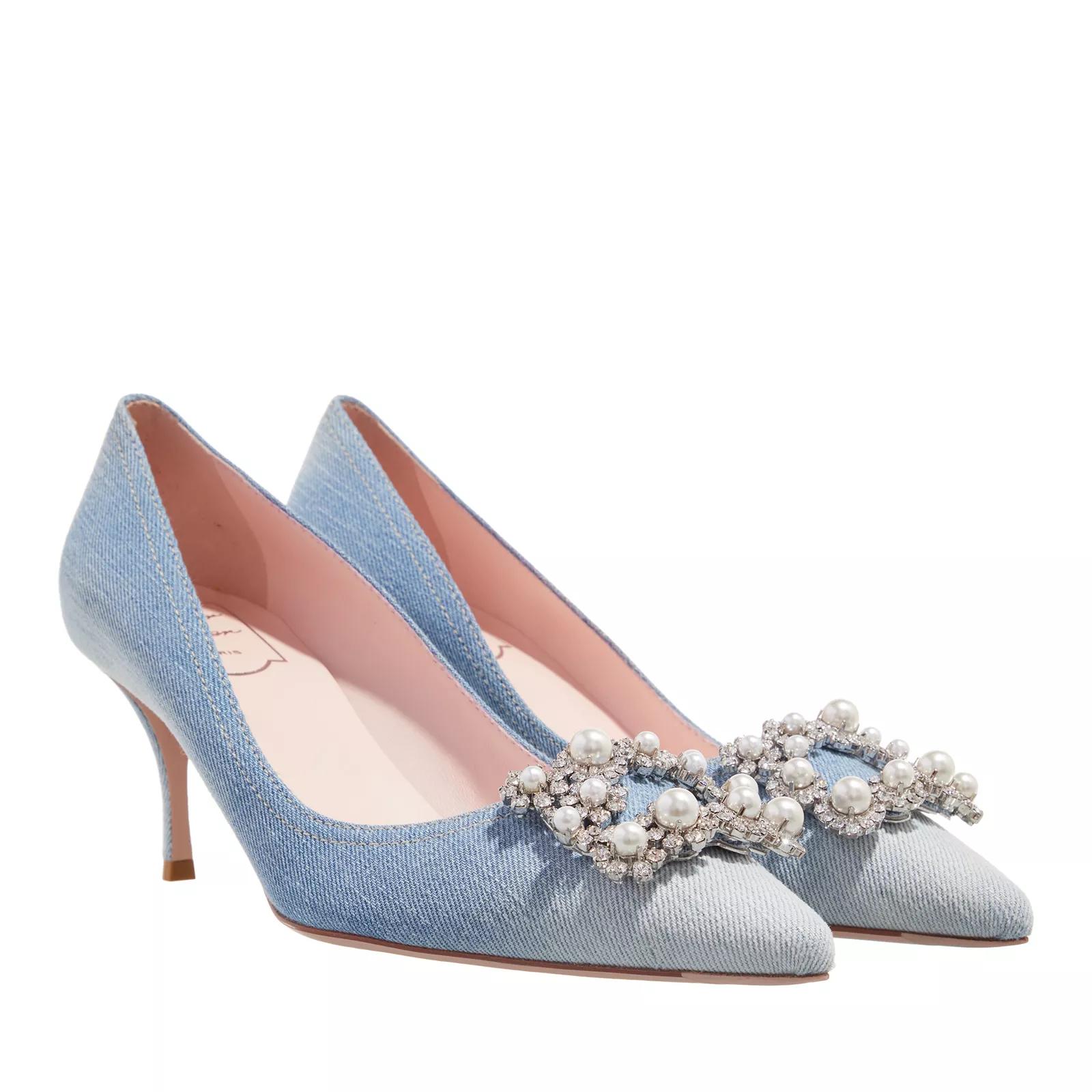 Roger Vivier Pumps & High Heels - Flower Strass Pearl Pumps In Denim - Gr. 37 (EU) - in Blau - für Damen von Roger Vivier