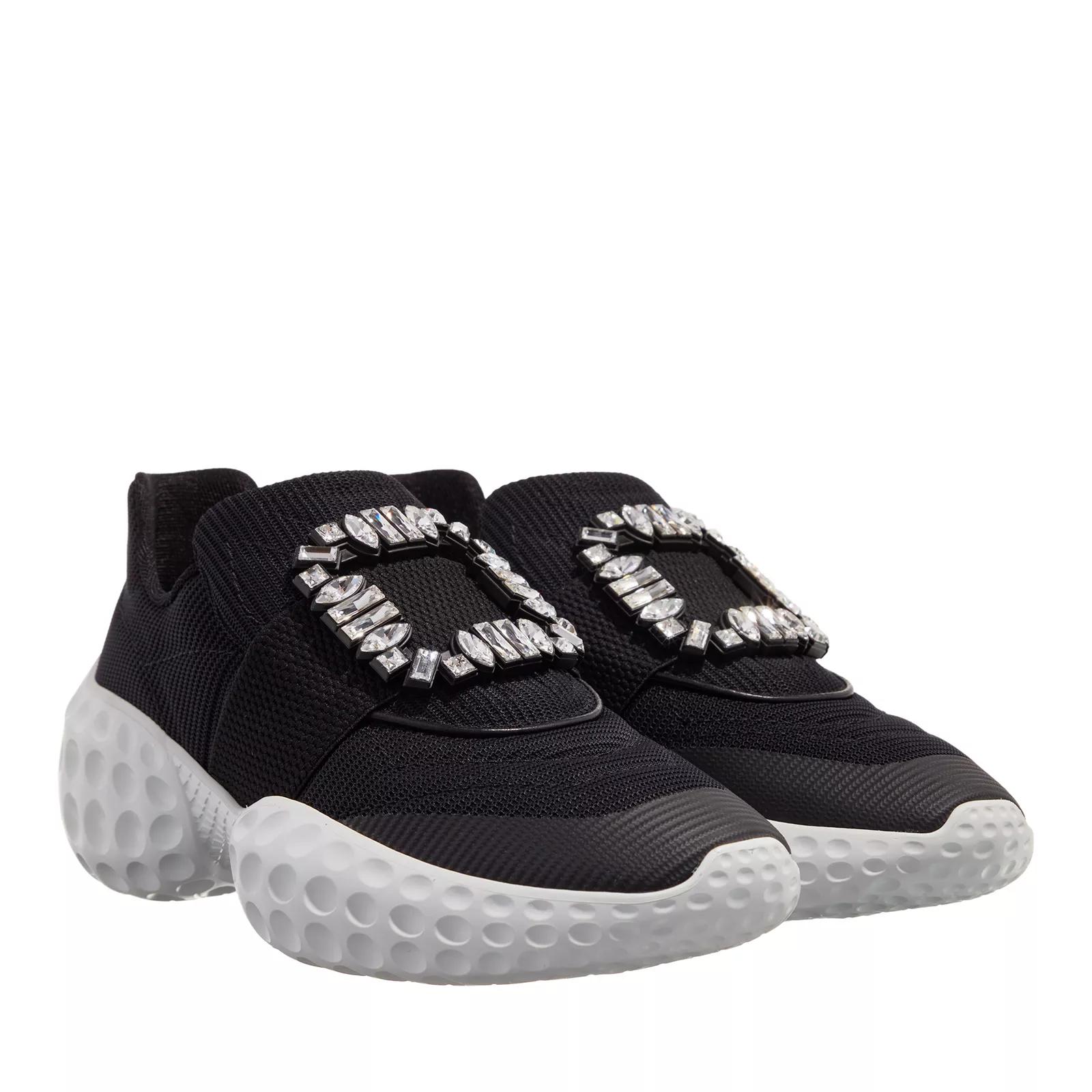 Roger Vivier Sneakers - Viv´ Run Moonlight Fabric With Rhinestone Buckle - Gr. 39 (EU) - in Schwarz - für Damen von Roger Vivier