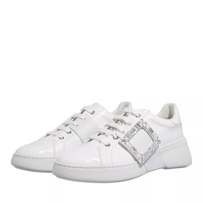 Roger Vivier Sneaker - Viv´ Skate Strass Buckle Sneakers In Soft Leather - Gr. 41 (EU) - in Weiß - für Damen von Roger Vivier