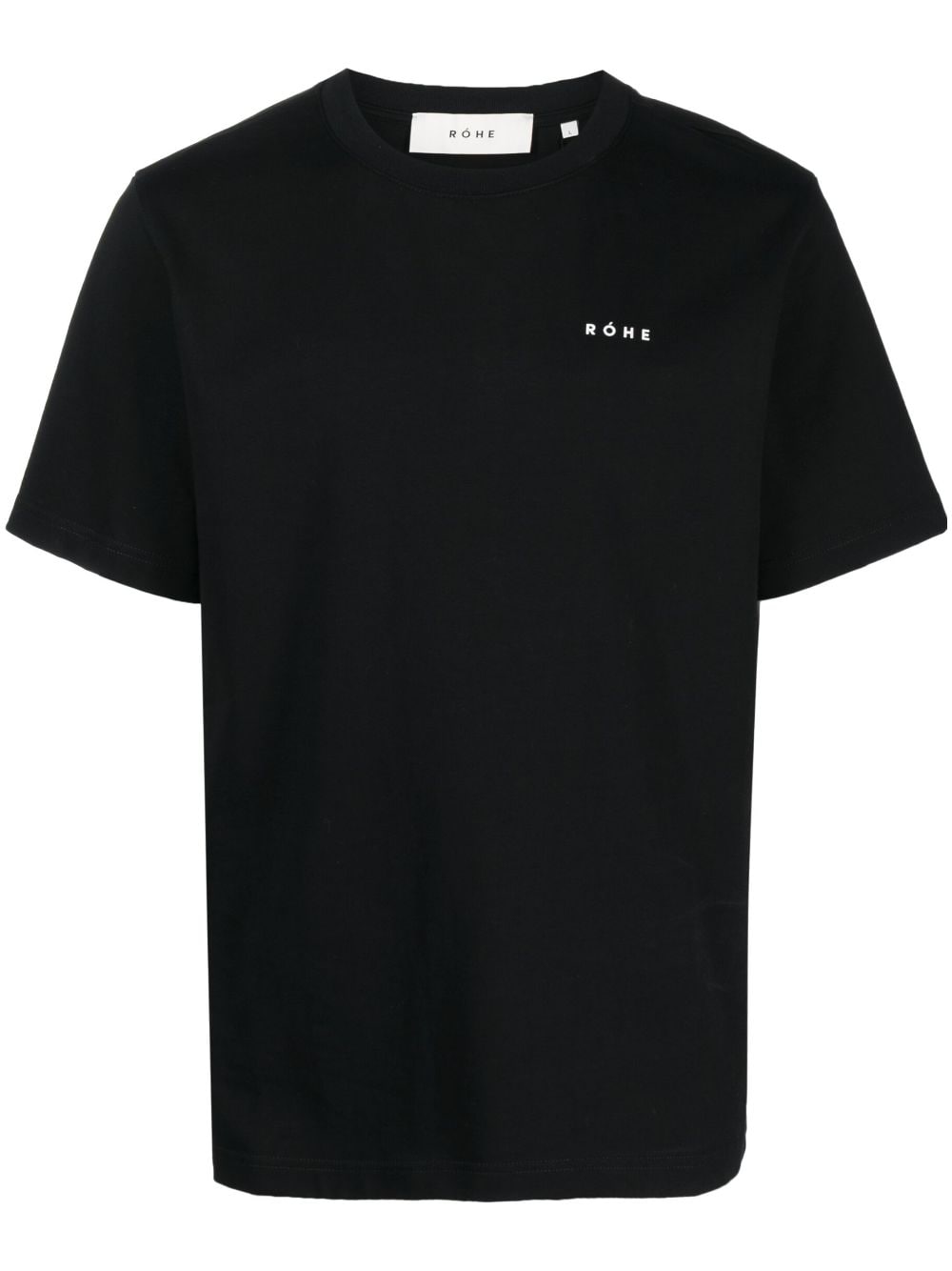 Róhe logo-embroidered cotton T-shirt - Black von Róhe