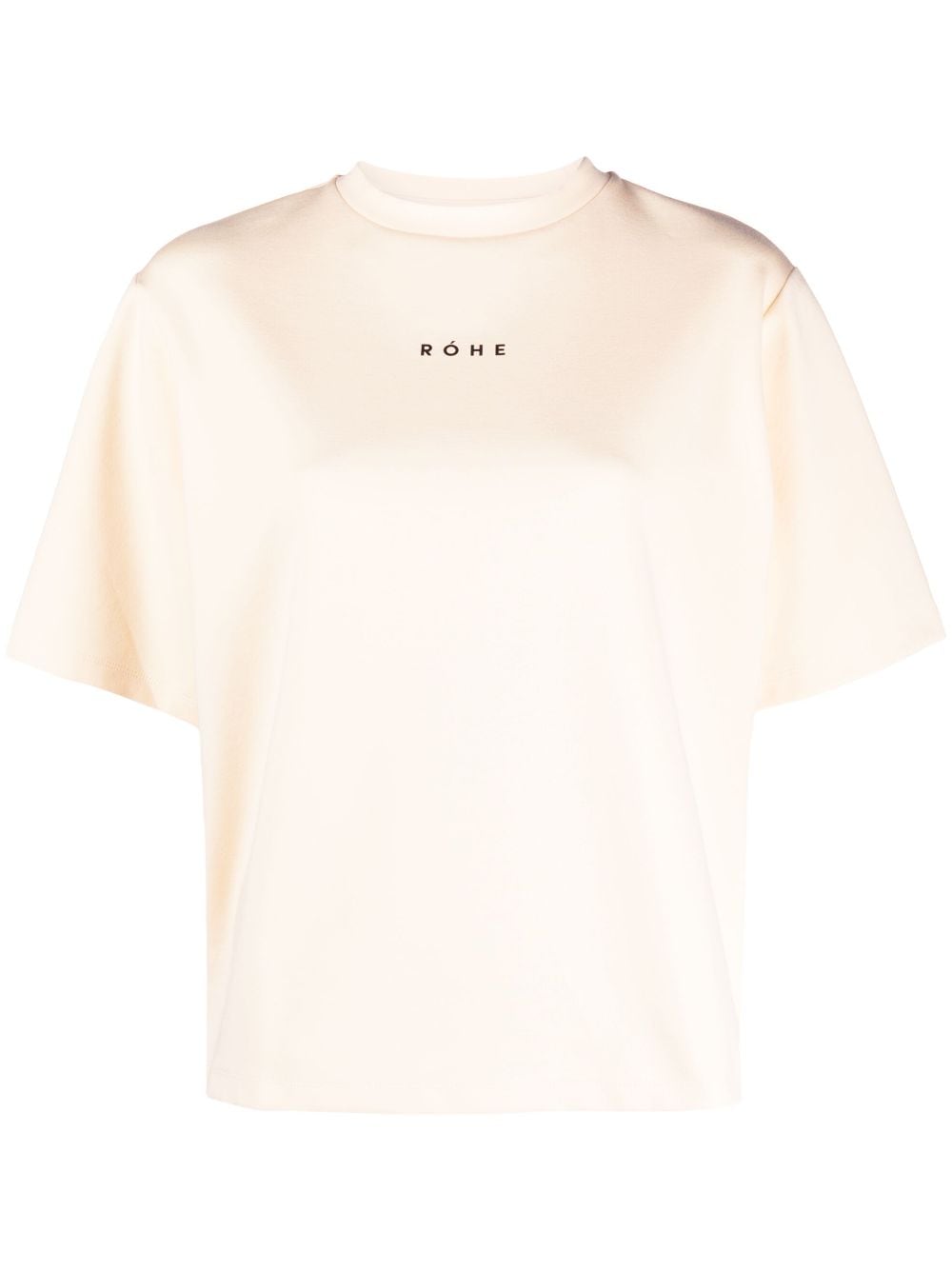 Róhe logo-print cotton-blend T-shirt - Neutrals von Róhe