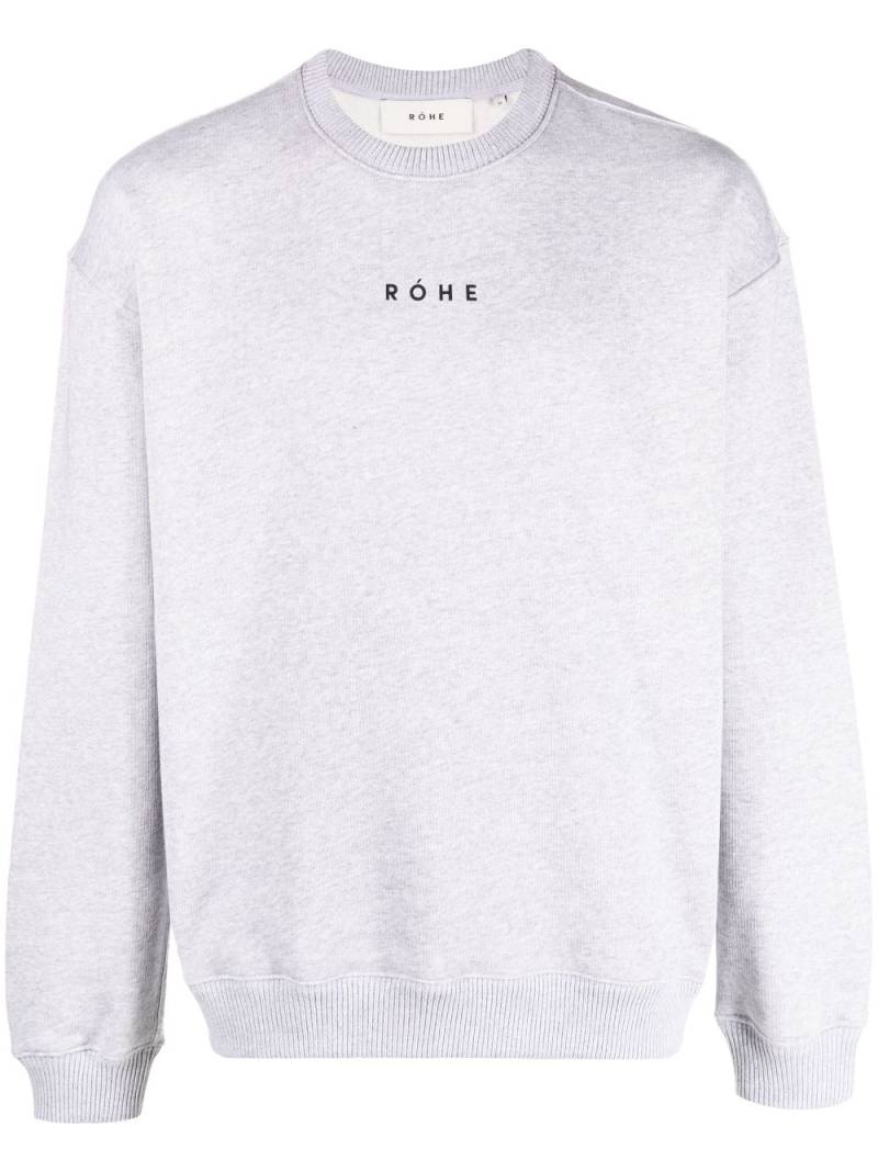 Róhe logo-print long-sleeve sweatshirt - Grey von Róhe
