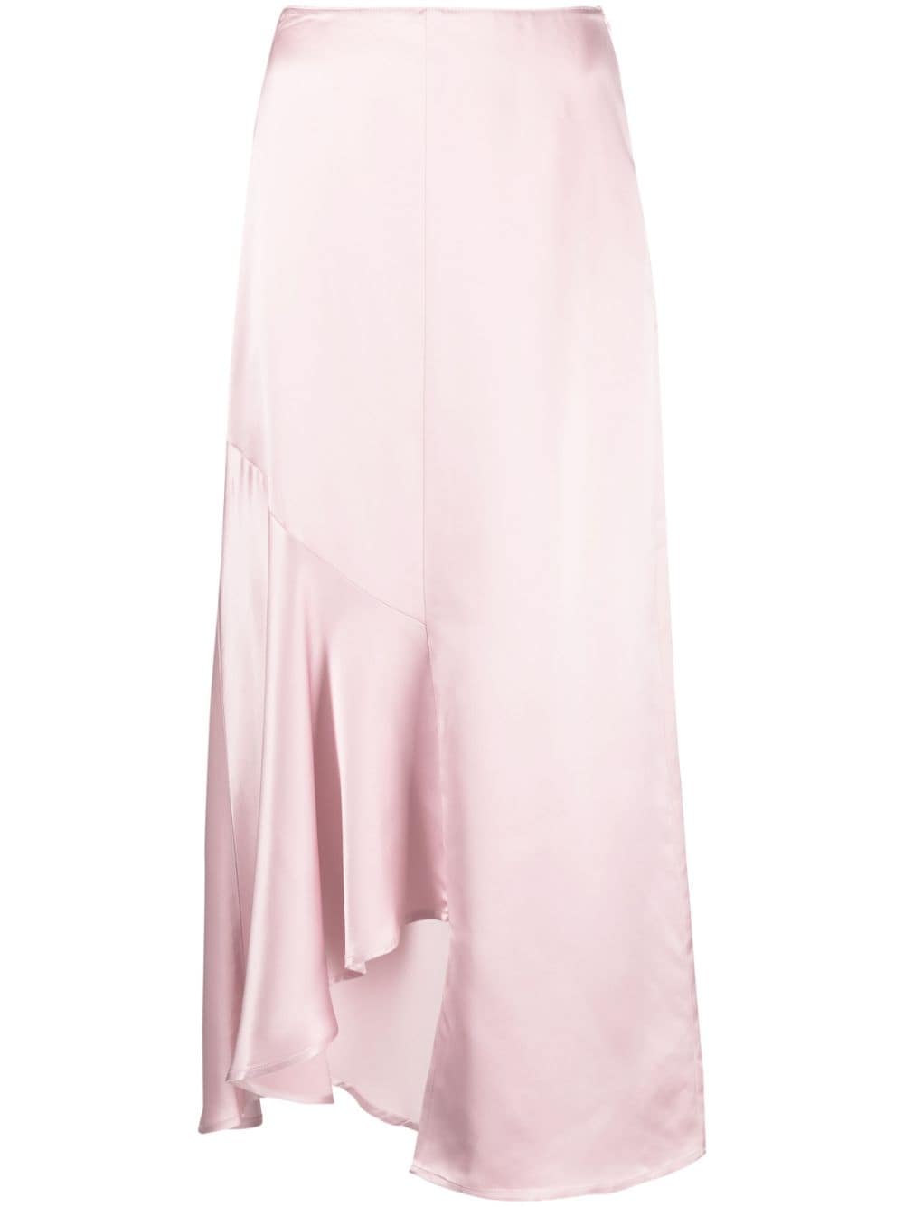 Róhe satin-finish draped midi skirt - Pink von Róhe